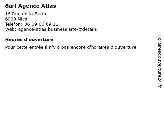 Sarl Agence Atlas à Nice: adresse et heures d'ouverture