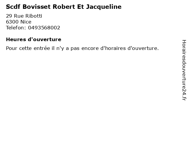 Scdf Bovisset Robert Et Jacqueline à Nice: adresse et heures d'ouverture