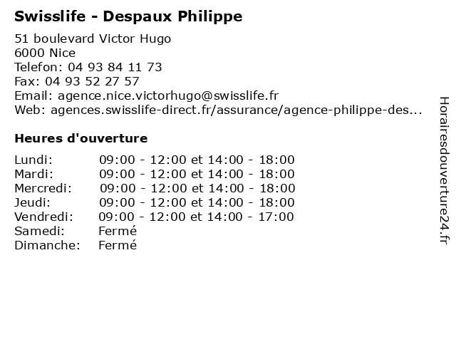 Swisslife - Despaux Philippe à Nice: adresse et heures d'ouverture