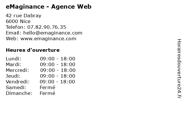 eMaginance - Agence Web à Nice: adresse et heures d'ouverture