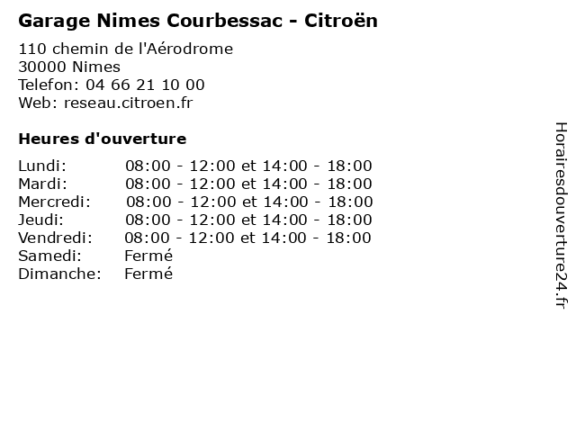 Garage Nimes Courbessac - Citroën à Nimes: adresse et heures d'ouverture