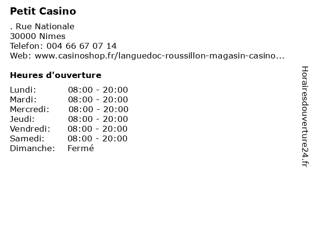 Petit Casino à Nimes: adresse et heures d'ouverture