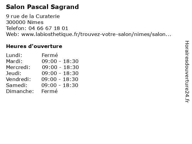 Salon Pascal Sagrand à Nimes: adresse et heures d'ouverture
