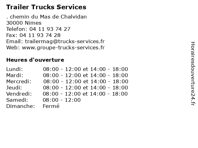 Trailer Trucks Services à Nimes: adresse et heures d'ouverture