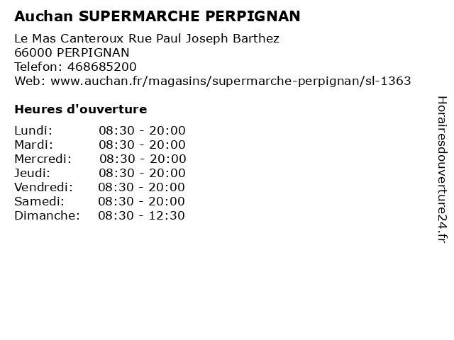 Auchan SUPERMARCHE PERPIGNAN à PERPIGNAN: adresse et heures d'ouverture
