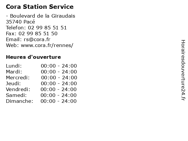 Cora - Station Service à Pacé: adresse et heures d'ouverture