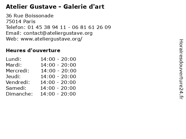 Atelier Gustave - Galerie d'art à Paris: adresse et heures d'ouverture