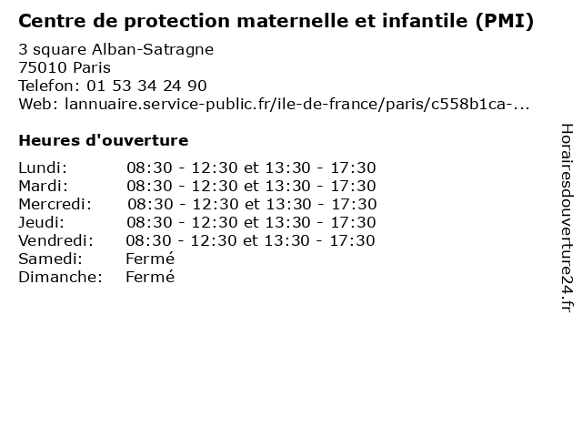 Centre de protection maternelle et infantile (PMI) à Paris: adresse et heures d'ouverture