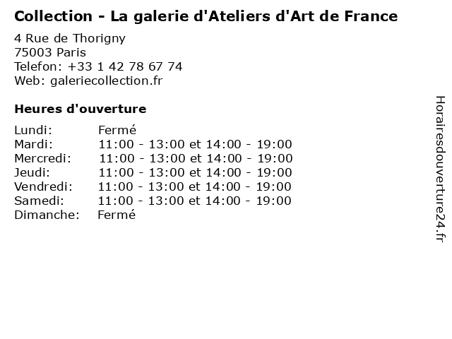 Collection - La galerie d'Ateliers d'Art de France à Paris: adresse et heures d'ouverture