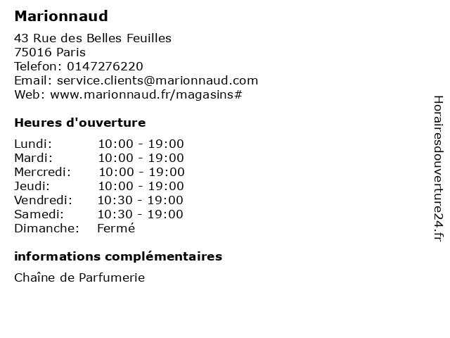 marionnaud rue des belles feuilles