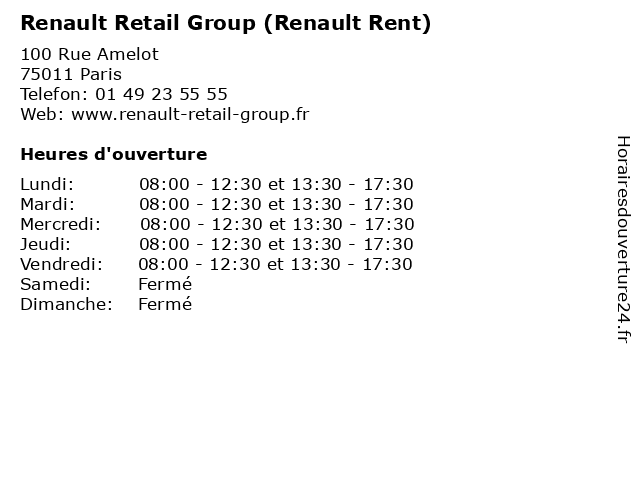 Renault Retail Group (Renault Rent) à Paris: adresse et heures d'ouverture