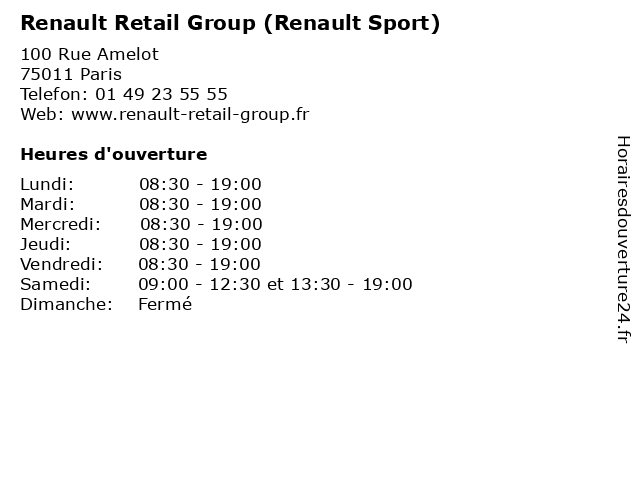 Renault Retail Group (Renault Sport) à Paris: adresse et heures d'ouverture