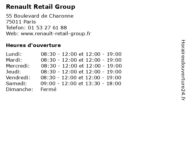 Renault Retail Group à Paris: adresse et heures d'ouverture