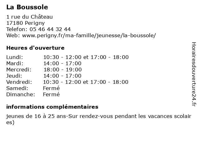 La Boussole à Perigny: adresse et heures d'ouverture