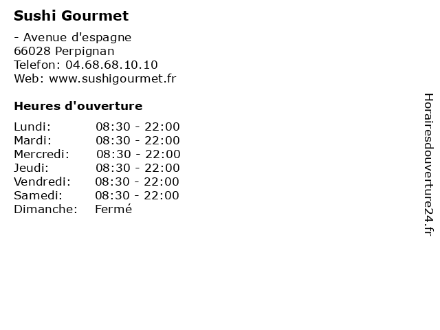 Sushi Gourmet à Perpignan: adresse et heures d'ouverture