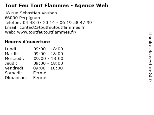 Tout Feu Tout Flammes - Agence Web à Perpignan: adresse et heures d'ouverture