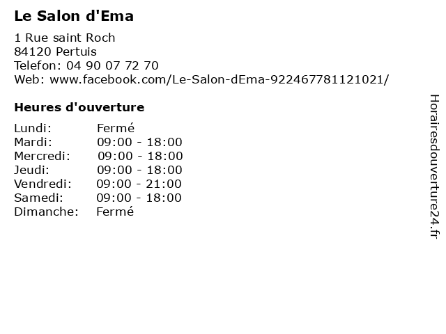 Le Salon d'Ema à Pertuis: adresse et heures d'ouverture