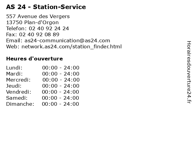 AS 24 - Station-Service à Plan-d'Orgon: adresse et heures d'ouverture