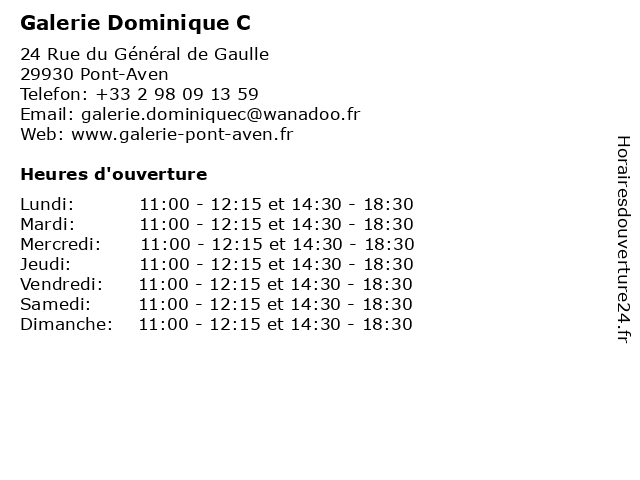 Galerie Dominique C à Pont-Aven: adresse et heures d'ouverture