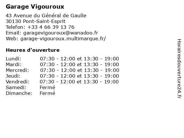 Précisium - Garage Vigouroux à Pont-Saint-Esprit: adresse et heures d'ouverture