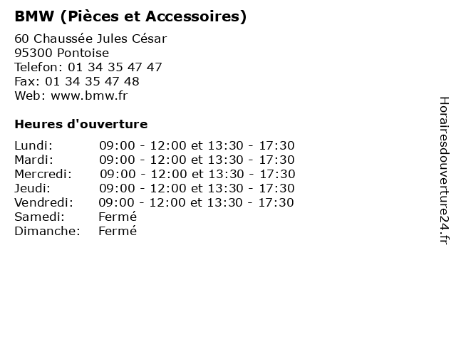 BMW (Pièces et Accessoires) à Pontoise: adresse et heures d'ouverture