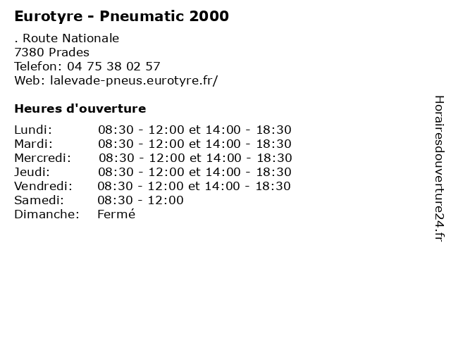 Eurotyre - Pneumatic 2000 à Prades: adresse et heures d'ouverture
