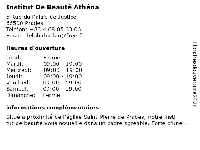 Institut De Beauté Athéna à Prades: adresse et heures d'ouverture