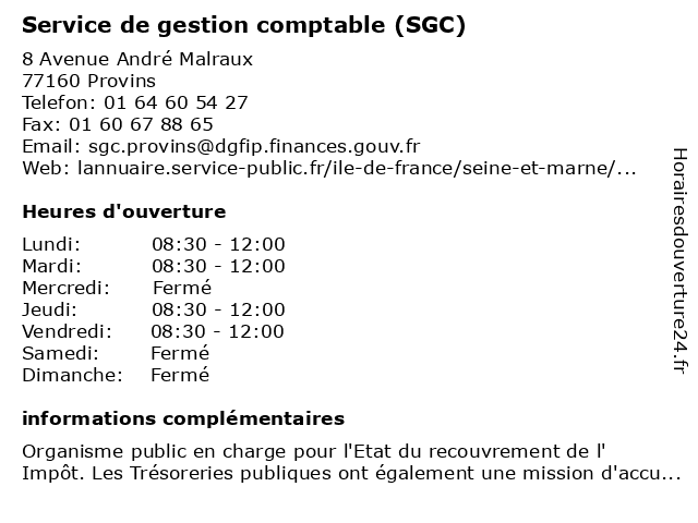 á Horaires D Ouverture Tresorerie De Provins 8 Avenue Andre Malraux A Provins