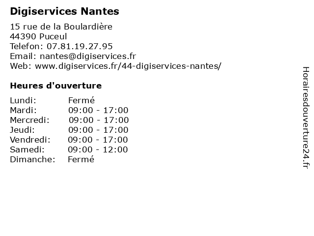 Digiservices Nantes à Puceul: adresse et heures d'ouverture
