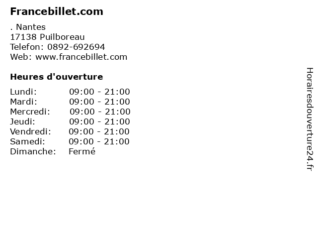 Francebillet.com à Puilboreau: adresse et heures d'ouverture