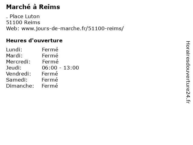 Marché à Reims à Reims: adresse et heures d'ouverture