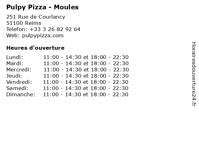 Pulpy Pizza - Moules à Reims: adresse et heures d'ouverture