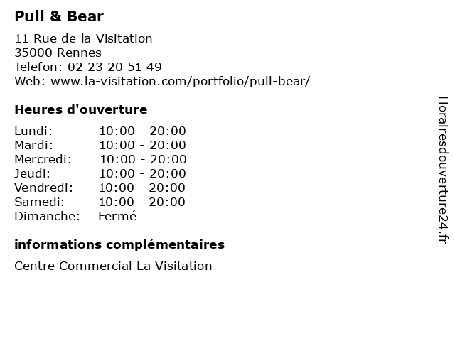 Pull & Bear à Rennes: adresse et heures d'ouverture