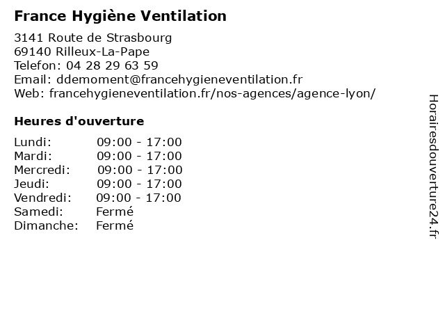 France Hygiène Ventilation à Rilleux-La-Pape: adresse et heures d'ouverture