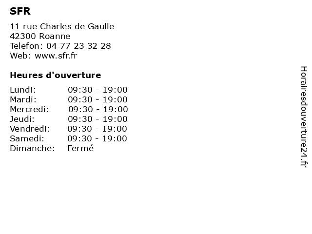 sfr roanne horaire - sfr roanne 42300