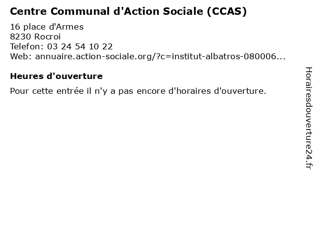 Centre Communal d'Action Sociale (CCAS) à Rocroi: adresse et heures d'ouverture