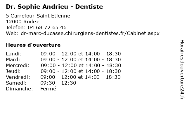 Dr. Sophie Andrieu - Dentiste à Rodez: adresse et heures d'ouverture