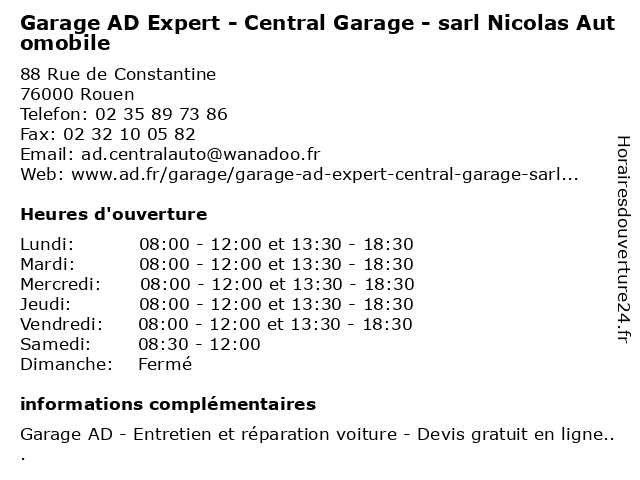 Ad Central Garage Sarl Nicolas Automobile