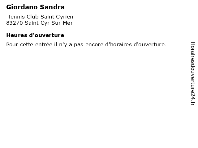 Giordano Sandra à Saint Cyr Sur Mer: adresse et heures d'ouverture