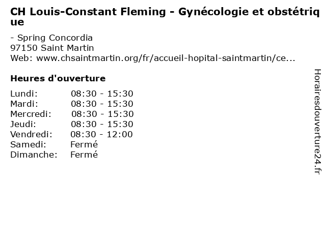 CH Louis-Constant Fleming - Gynécologie et obstétrique à Saint Martin: adresse et heures d'ouverture