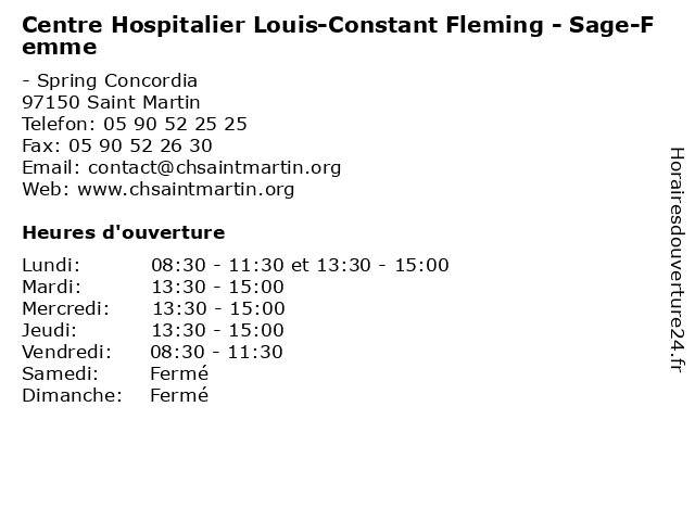 Centre Hospitalier Louis-Constant Fleming - Sage-Femme à Saint Martin: adresse et heures d'ouverture
