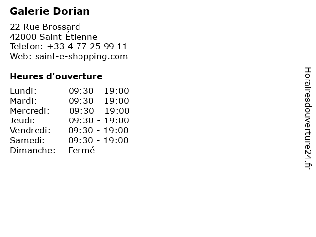 Galerie Dorian à Saint-Étienne: adresse et heures d'ouverture