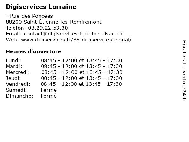 Digiservices Lorraine à Saint-Étienne-lès-Remiremont: adresse et heures d'ouverture