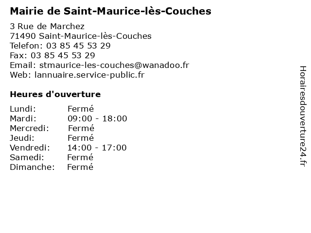 Mairie de Saint-Maurice-lès-Couches à Saint-Maurice-lès-Couches: adresse et heures d'ouverture