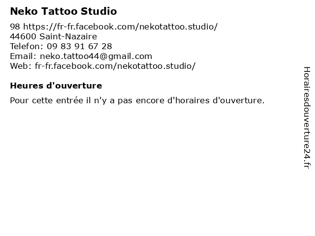Neko Tattoo Studio à Saint-Nazaire: adresse et heures d'ouverture