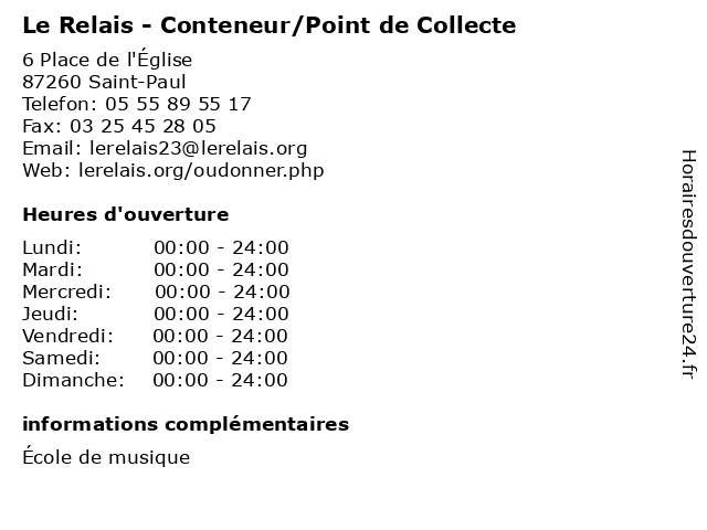 Le Relais - Conteneur/Point de Collecte à Saint-Paul: adresse et heures d'ouverture