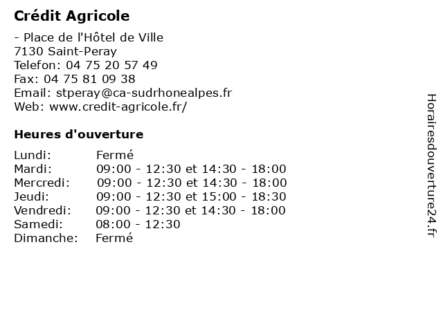 Crédit Agricole à Saint-Peray: adresse et heures d'ouverture