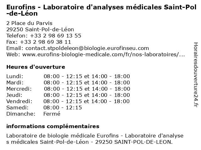 Eurofins Mes Analyses St Pol De Leon