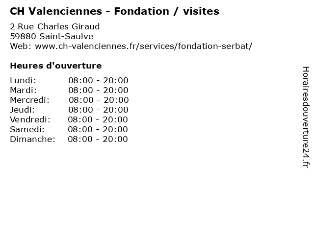CH Valenciennes - Fondation / visites à Saint-Saulve: adresse et heures d'ouverture