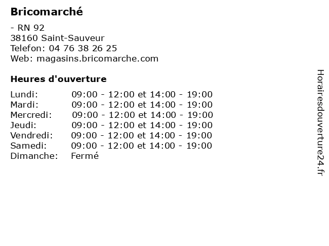 Bricomarché à Saint-Sauveur: adresse et heures d'ouverture